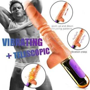 Automatic Telescopic Real Dick Dildos Heating Vibrator Realistic Penis Sex Toys