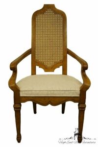 HERITAGE FURNITURE Italian Neoclassical Tuscan Style Cane Back Dining Arm Chair