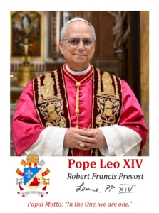 Papst Leo XIV., Robert Franziskus Prevost, laminierte Heilige Karte 3er Pack - Bild 1 von 2