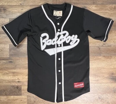 Bad Boy Jersey Biggie Smalls #72 Invisible Bully Black button down Baseball Sm. - Image 1 of 4