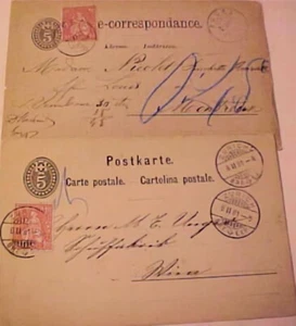 SWITZERLAND POSTAL CARD WITH 10 CENTS STAMP 1878,1887 - Picture 1 of 2