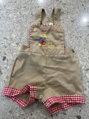 Mono con tirantes vintage 1976 Paddington Bear por Thomas bordado granja 12 meses Foto 1 de 4