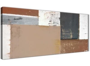 Quadro astratto marrone beige grigio stampa artistica su tela - moderno larghezza 120 cm - 1335 - Foto 1 di 4