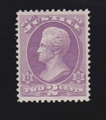 US O26 2c Justice Department Official Mint w/ PF Cert VF OG H  SCV $310 - Image 1 of 3