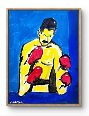 Arte Original 4 Brazos Boxer 14x11 Arte Pop Contemporáneo Pintura Acrílica Firmada Foto 1 de 4