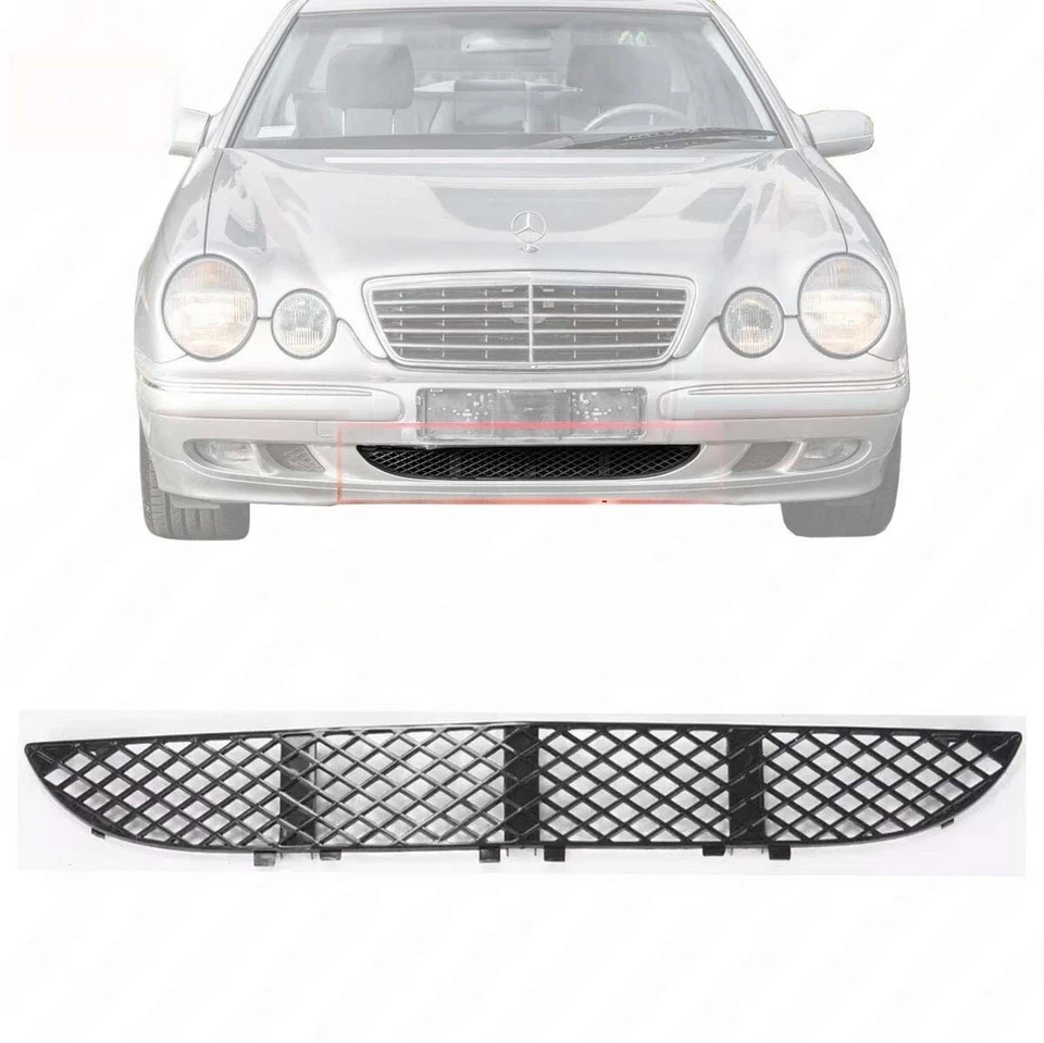 Front Bumper Grille Black Plastic Fits 2000-2002 Mercedes-Benz E320 E430 Foto 1 de 1
