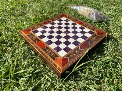 Purple Backgammon Set w Pearl Backgammon - 3 Game 1 Board - Gift for Dad - Image 1 of 4