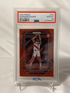 2022-23 Panini Prizm #250 Shaedon Sharpe Red Prizm RC/299 PSA 10 - Imagen 1 de 2