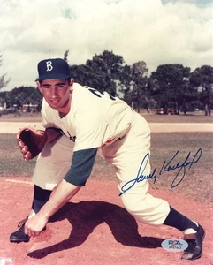 ¡AUDAZ HERMOSO AUTO! Foto de béisbol firmada por Sandy Koufax autografiada 8x10 ¡PSA! - Imagen 1 de 1