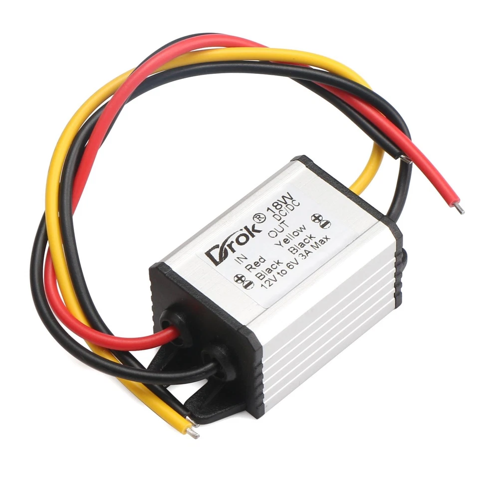 12V to 6V Step Down Converter - Waterproof DC Buck Voltage Regulator 3A 18W - Image 1 of 4