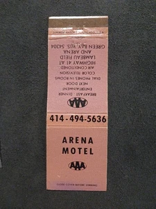 AAA Arena Motel Hwy 41 at Lambeau Field Green Bay WI Vintage Matchbook Cover - Picture 1 of 2