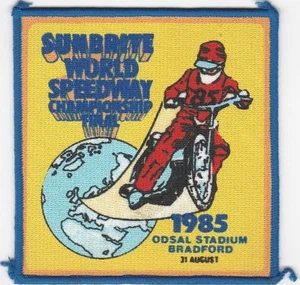 Parche Sunbrite World Speedway Championship 1985 nunca usado de Inglaterra - Imagen 1 de 1