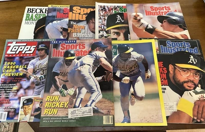 Lot of 9 Oakland A's Magazines. Sports Illustrated Jackson Henderson Canseco - Image 1 of 4