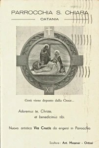 PARROCCHIA SANTA CHIARA CATANIA - SKULPTUR KREUZWEG - ALTE POSTKARTE 1944 - Bild 1 von 1