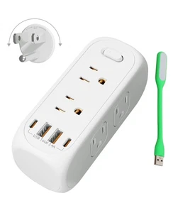USB Outlet Extender Surge Protector - with Rotating Plug, 6 AC Multi Plug and... - Picture 1 of 7