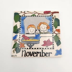 Arte de pared H&R Johnson noviembre azulejo 6" remache firmado Nancy obra de arte hecha en Inglaterra - Imagen 1 de 9
