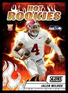 2025 Panini Score Fútbol Hot Rookies 9 Jalen Milroe, Seattle Seahawks - Imagen 1 de 2