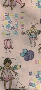 Stoff Traditionen glitzernde Gartenfeen Blume Marienkäfer Stoff 1 Yd in 2 Stück - Bild 1 von 3