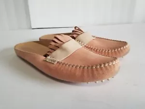 M. Gemi Felize Fringe Mule Suede Leather Size 41 Peach Stone US 10 Women's - Picture 1 of 12