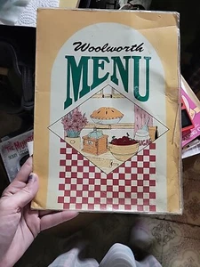 Menú Woolworth De Colección - RARO Original Principios de 1980 Laminado Desayuno Almuerzo Contador - Imagen 1 de 6