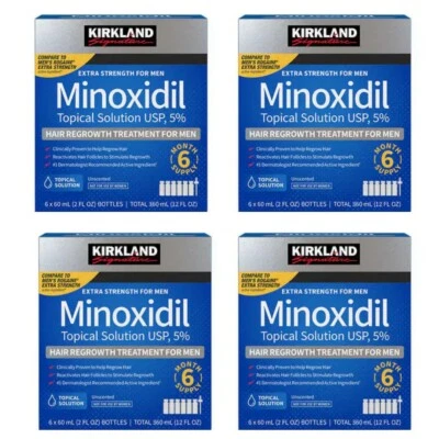 [New] Kirkland Minoxidil 5% Extra Strength Hair Regrowth Treatment Men 4 Pack - Image 1 of 2