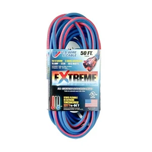 50' 14 Gauge cold Weather Extension Cord w Lighted Outlet - Made in USA - Picture 1 of 2