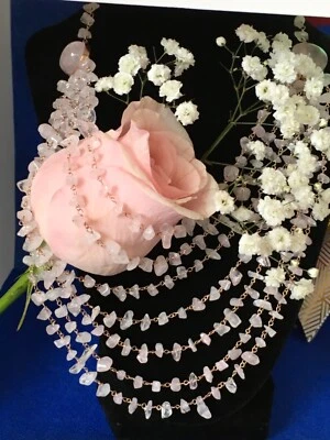 Cuartos de galón de rosa brasileño de plata de ley RG más de 0,925, 340,20 ctw.  18 pulgadas Foto 1 de 4