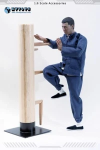 1/6 Ip Man Wing Chun Stun Kung Fu Wooden Dummy Wooden Stakes Metal Base Box 28CM - Picture 1 of 11