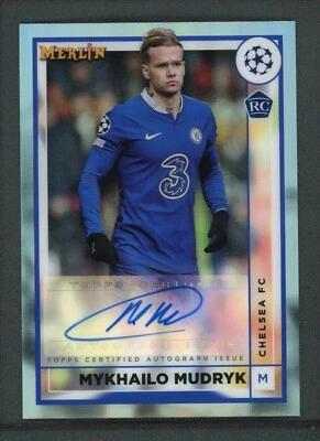 2023 MYKHAILO MUDRYK AUTO TOPPS MERLIN UEFA CHAMPIONS LEAGUE RC REFRACTOR - Image 1 of 2