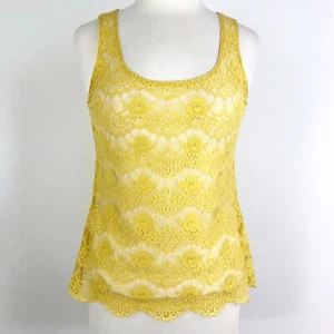Banana Republic Sz S Tank Layering Top Floral Lace Overlay Scoop Neckline Lined - Picture 1 of 8