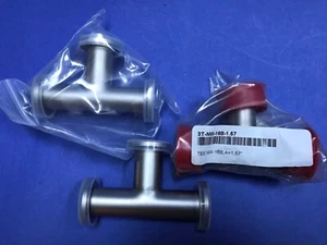 Stainless Steel Vacuum 3T-NW-16B-1.57 Tee with NW16 Flanges, LOT of 3 NEW - Picture 1 of 3