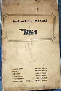 BSA Instruction Manual Royal Star/Wasp/Hornet/Lightning/Thunderbolt/SpitfireMKII - Picture 1 of 5