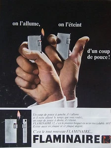 PUBLICITÉ DE PRESSE 1968 FLAMINAIRE 12 LE BRIQUET EN ACIER INOX - ADVERTISING - Foto 1 di 1