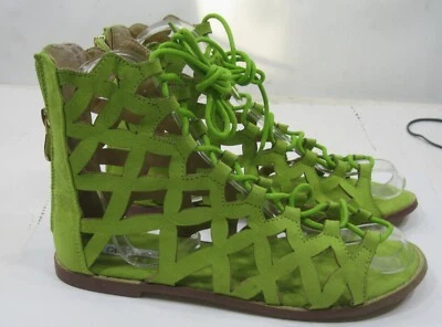 Sandálias femininas Cape Robbin sapatos verdes gladiador romano com cadarço tamanho 8,5 - Imagem 1 de 4