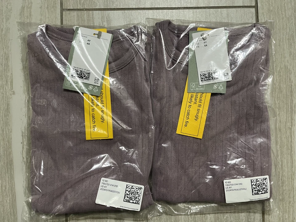 H&M 4T девочек уютный крой пижамы в фиолетовый - 2 комплекта совершенно новый - Изображение 1 из 1