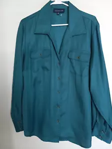 Blusa Camisa Jones New York Verde Botón Para Mujer Talla 2X - Imagen 1 de 4