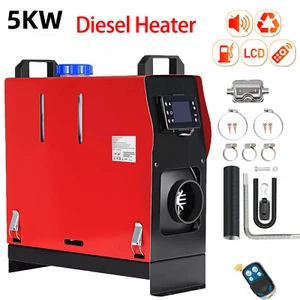 Portable Diesel Air Heater 5KW 12V Thermostat Deisel Caravan Motorhome - Picture 1 of 8