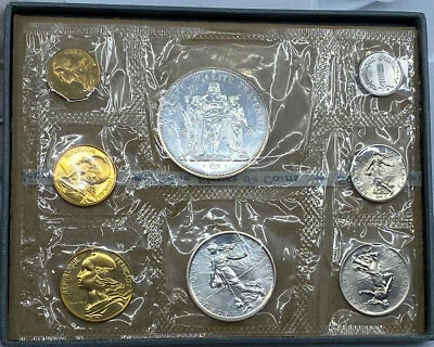 1969 FRANCE HERCULES 10 5 1 FRANCS & Centimes 8 Coin Set 2 are Silver i114514 - Image 1 of 3
