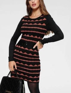 NEU BUSINESS KOMBISTYLE STRICKKLEID VISCOSE 38 MELROSE schwarz braun *14483607 - Picture 1 of 3