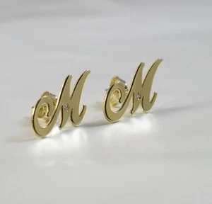 OHRRINGE Buchstabe 18 kt Gold WIR FERTIGEN ALLE BUCHSTABEN - Bild 1 von 6