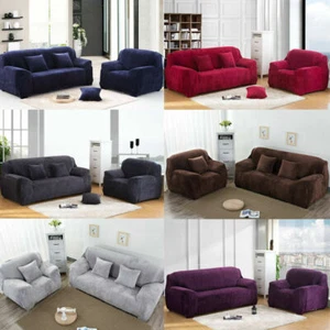 1/2/3/4 Seater Couch Sofa Slipcover Protector Stretch Plush Thick Sofa Covers US - Picture 1 of 65
