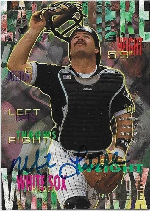 MIKE LAVALLIERE Autographed Signed 1995 Fleer card #123 Chicago White Sox COA - Image 1 of 1
