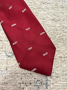 English Leather vintage red dad papi pop embroidered critter preppy necktie - Picture 1 of 4