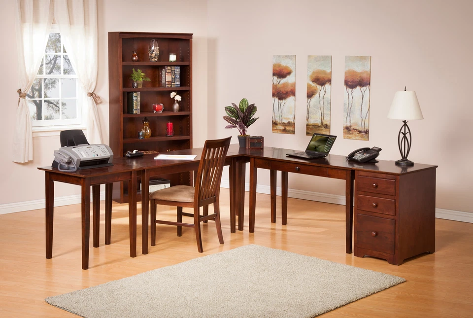 Atlantic Furniture Shaker Work Table Antique Walnut