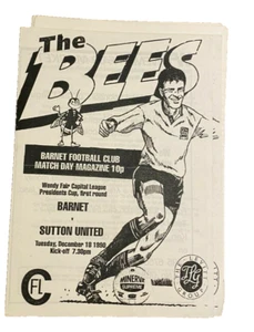 BARNET V WOKINGHAM TOWN - CAPITAL LEAGUE - 22/11/1990 - Foto 1 di 1