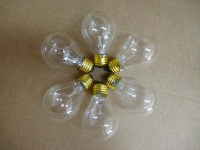 USHIO 6 Pack 25 Watt A19 Extra Long Life Clear Sign Light Bulbs Brass Base 20,000 Hour