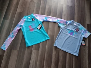 Laguna Girl's swim, rashguard UPF 50+ fitted lot of 2 shirts Medium SZ NWT - Picture 1 of 19