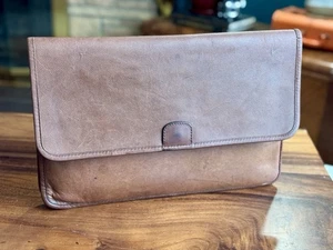 Borsa vintage MICHAEL VERDE fulvo PELLE POCHETTE POCHETTE computer portatile 16"x11" - Foto 1 di 14