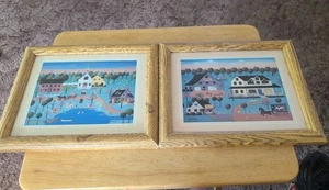2 x Framed Prints By Colleen Sgroi Countryside Scenes 8 X 10 Folk Americana - Picture 1 of 10