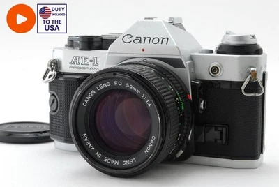 ⏯️[Exc+5] Canon AE-1 P Program Silver SLR New FD NFD 50mm f/1.4 Lens From JAPAN - image 1 of 4